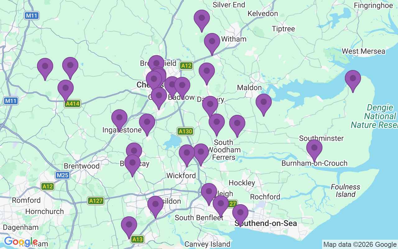 Map showing the 30 pubs in Baddow Brewery Survivors
