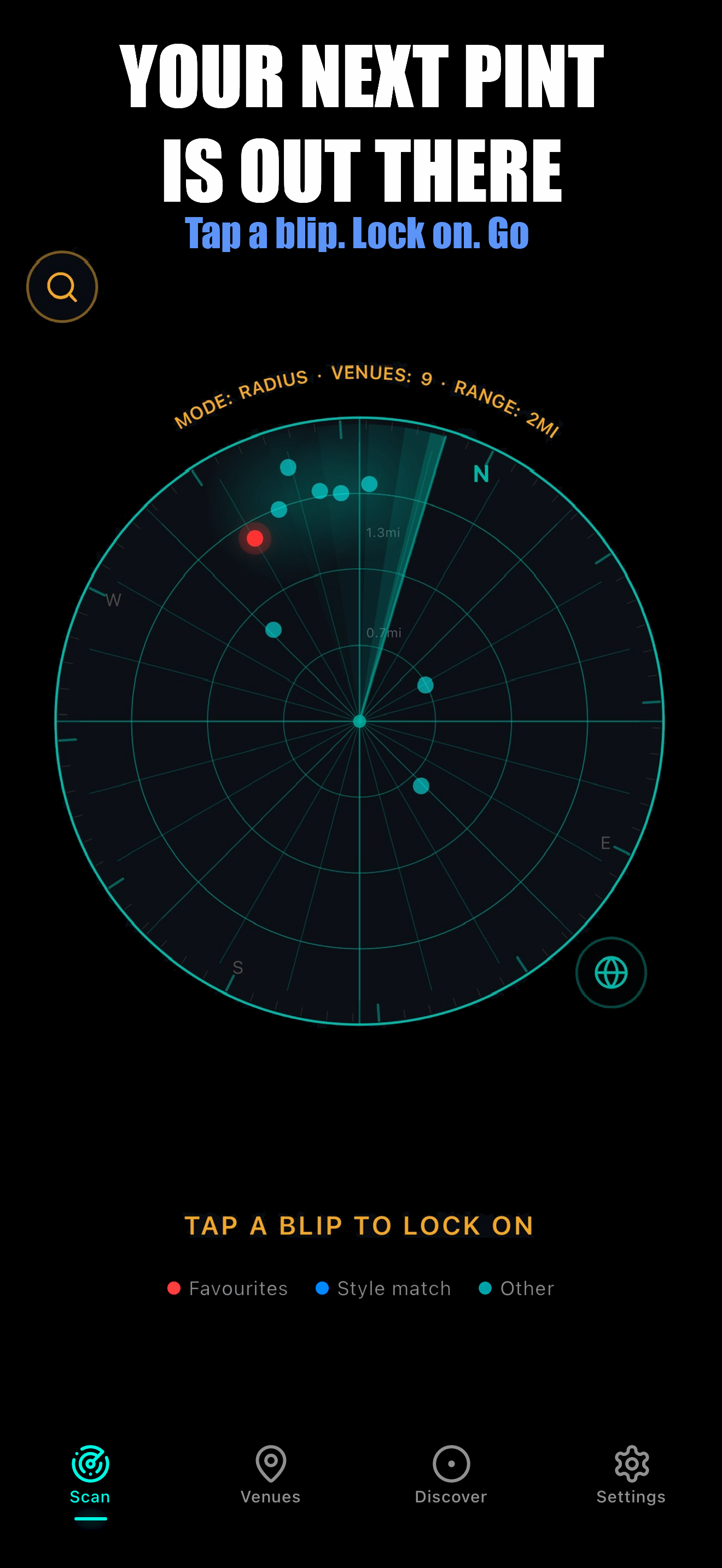 Radar compass view