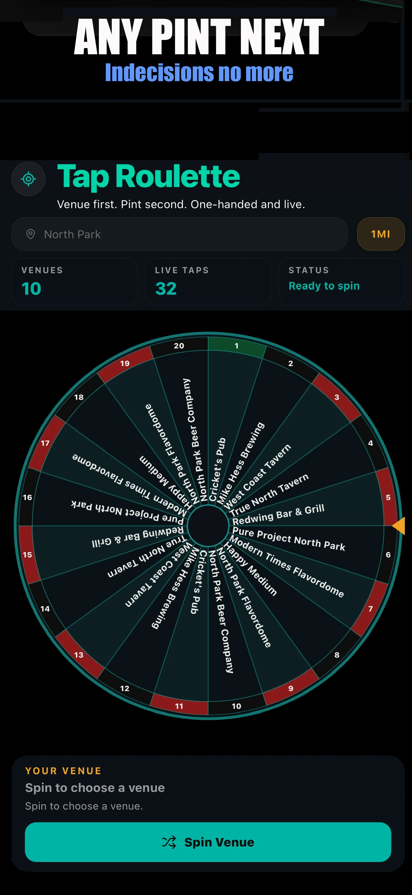 Tap list with freshness