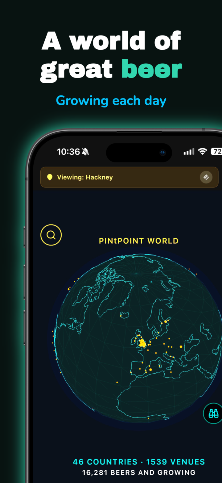 A world of great beer — PINtPOINT World globe